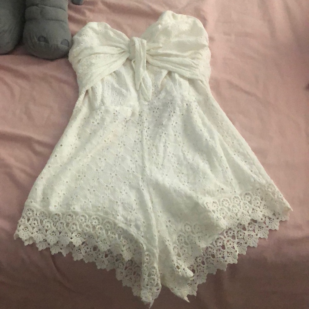 Lovers+Friends White Eyelet Romper
